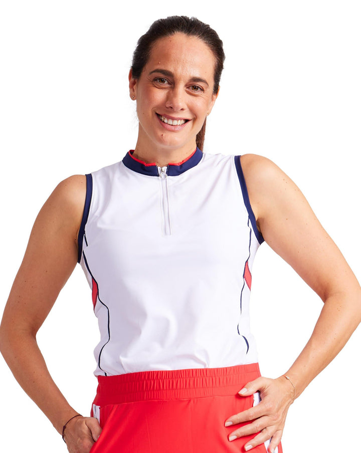 Activate Sleeveless Golf Top - White