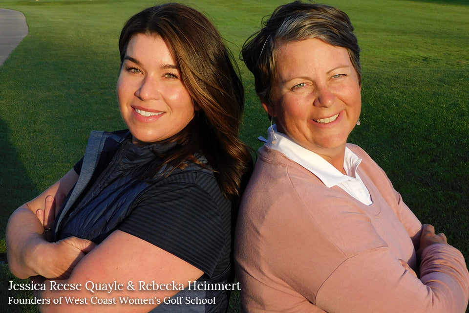 Jessica Reese Quayle and Rebecka Heinmert smiling back-to-back representing LPGA professionals.