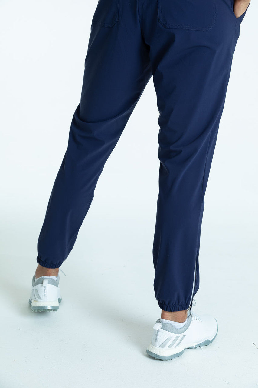 Navy blue Tailored and Trim Jogger golf pants