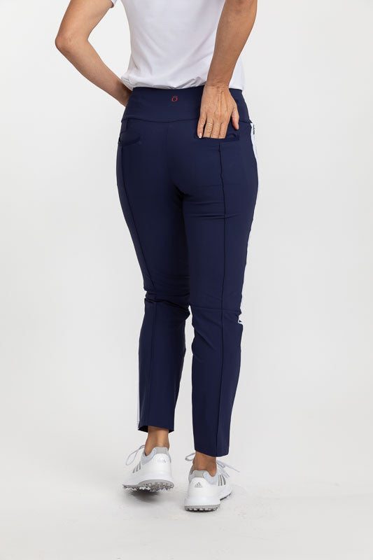 Navy Blue Straight Cotton Pants | Solid Navy Blue Straight Pants | Untung