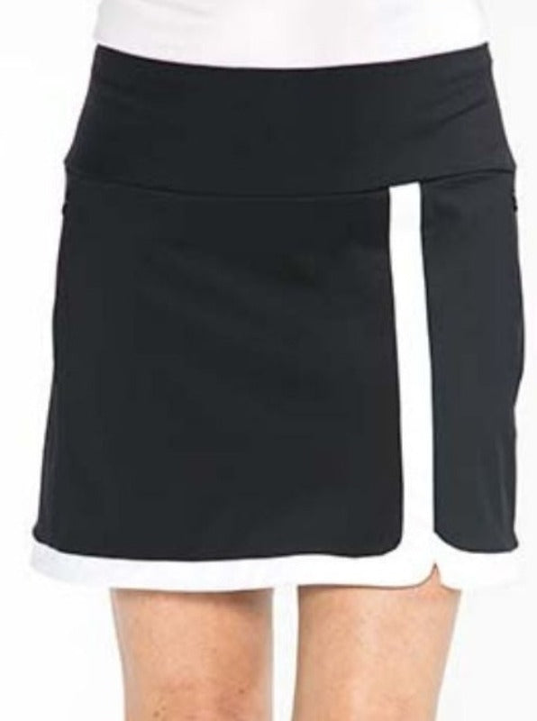 Women's Black Golf Skirt with white trim.  Simply Sassy Golf Skort