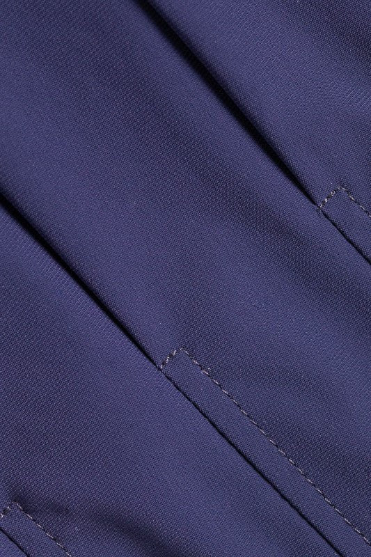 Color swatch - Navy Blue. This is the accent color around each sleeve, the neckline, and on the front buttons.
