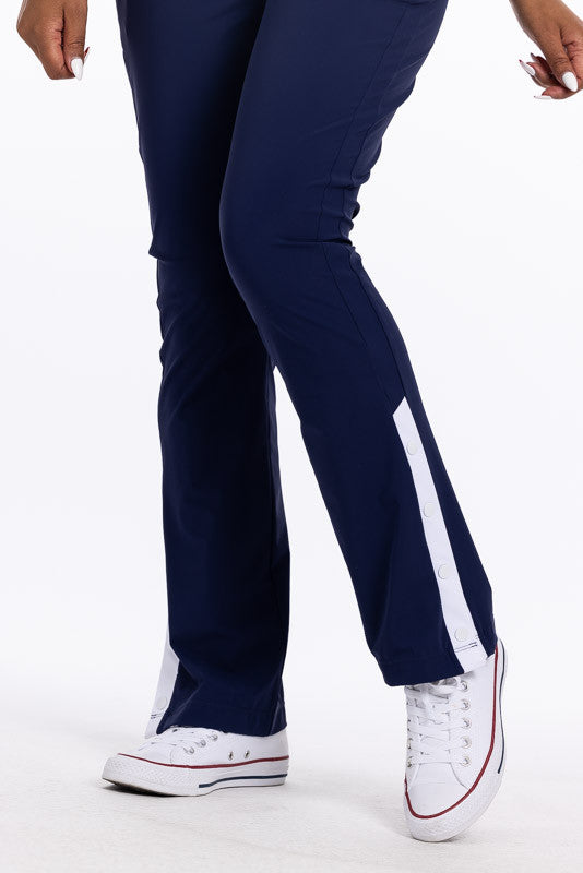 Front view of the Snappy Golf Trouser Pants in navy blue
