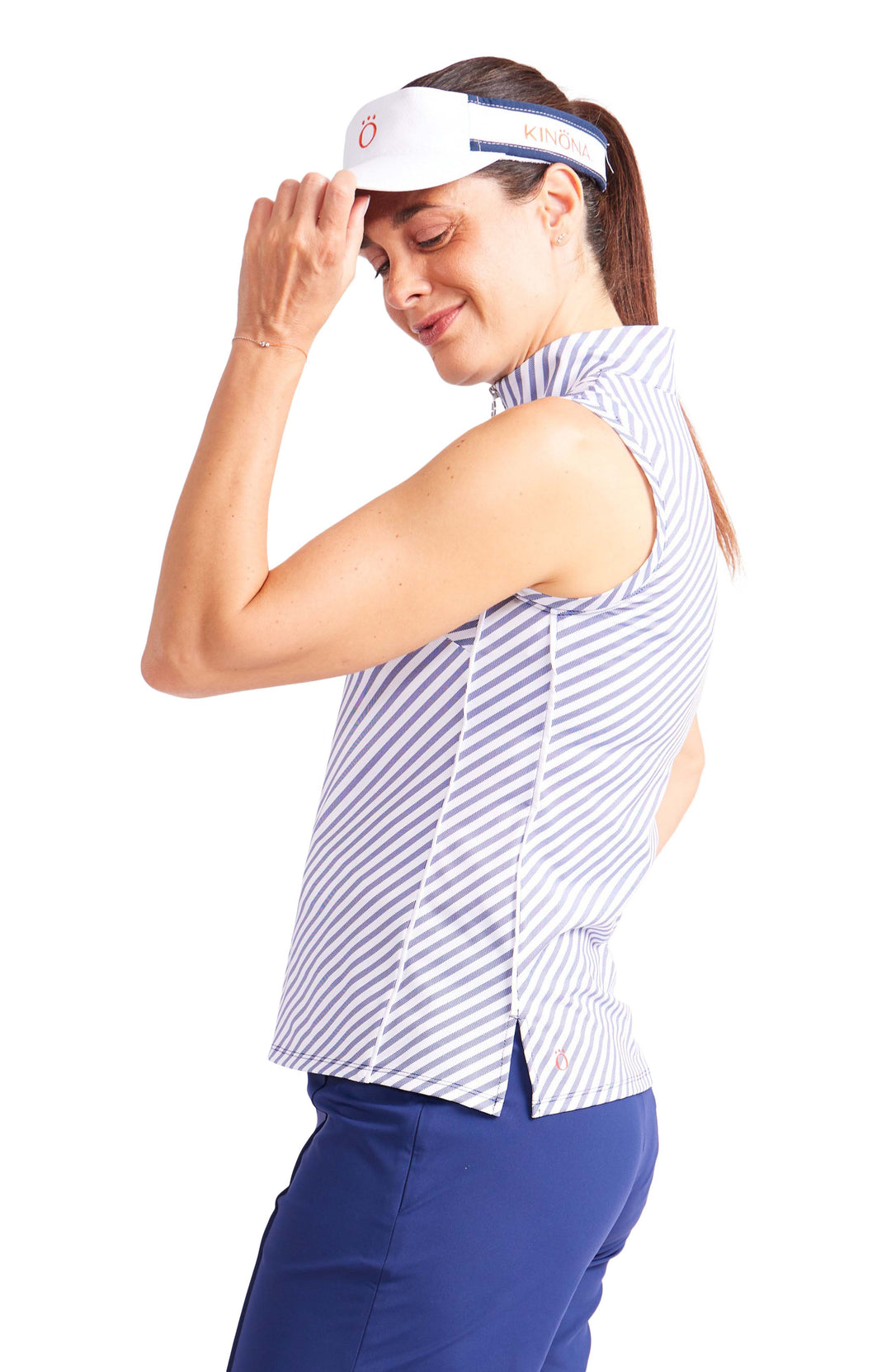 Keep It Covered Sleeveless Golf Top - Market Stripe