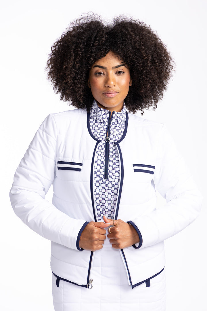 Polished for Play Jacket - White/Navy Blue